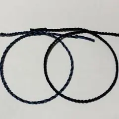 ハンドメイドミサンガ2本セット　アンクレット　フォグブルー×ブラック　ブラック