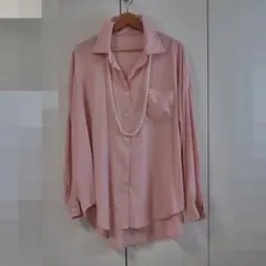 未使用■DAZY/SHEIN ■サイズXL■レーヨンシャツブラウス■ピンク■のサムネイル