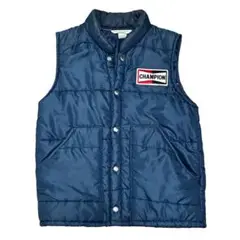 80s US古着 CHAMPION 中綿 ベスト M チャンピオン プラグ CHAMPION SPARK PLUG チャンピオン スパークプラグ ナイロン中綿