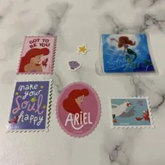 ディズニー　ステッカー　リトルマーメイド　アリエル　フランダー　セバスチャン