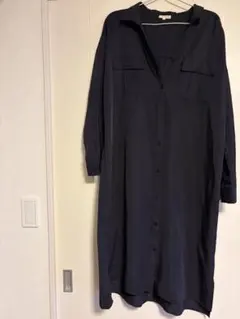 シャツワンピース　ネイビー
