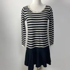 ナチュラルビューティーベーシック ボーダー ドッキングワンピース M