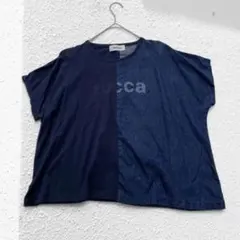 ZUCCa ズッカ プルオーバー Tシャツ 切り替え ロゴ デニム 半袖 日本製のサムネイル
