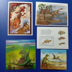 USA ヴィンテージ 記念切手シート ①恐竜 の世界②絶滅危惧種 1997年