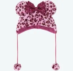 ピンク　ヒョウ柄　ミニーちゃん　ファンキャップ　ディズニー