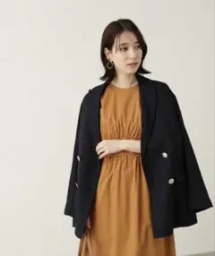N. Natural Beauty Basic 麻調ピークドダブルジャケット M