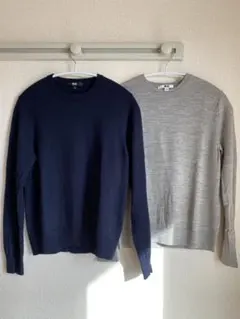 UNIQLOメリノクルーネックセーター　Mサイズ２枚組