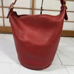 COACH ショルダーバッグ 肩掛け 巾着 レザー ベルト 赤 9984 - メルカリ