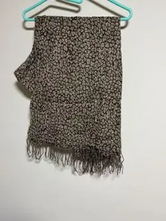 薄手　大判　ヒョウ柄　ブラウン　マフラー