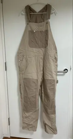 H&M リラックスフィット オーバーオール L ベージュ