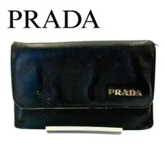 PRADA キーケース サフィアーノ 黒 6連※1欠損 難あり