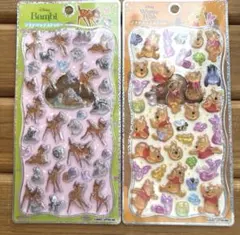 プチドロップステッカー　バンビ　プーさん　ディズニー　2枚セット