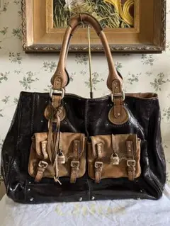 Chloé ブラックレザー ハンドバッグ　パディントン Chloé パディントン黒レザーハンドバッグ - メルカリ