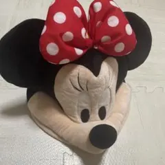 ディズニー　ミニーマウス 帽子 ポルカドットリボン付き