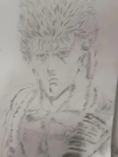 手描き ケンシロウ 鉛筆 デッサンA４ 原画 一点物」