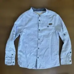 L.O.G.G. 水色ボタン付き長袖シャツ 134