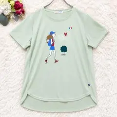 美品✨ 【エルスポーツ】L 半袖Tシャツ プリント グリーン スポーツ フランスのサムネイル