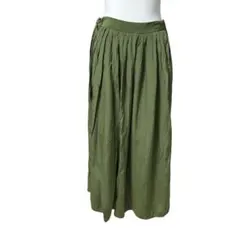 【美品】SIMPLICITE カーキ ロングスカート フリーサイズ ギャザー