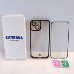 ＣｉｔｙＫｏｄａ iPhone 15 ケース 強化ガラス保護フィルム1枚付き