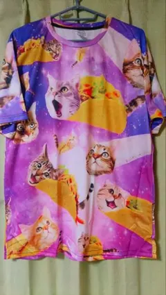 アニマルプリントTシャツ（３L）おいしそうな猫