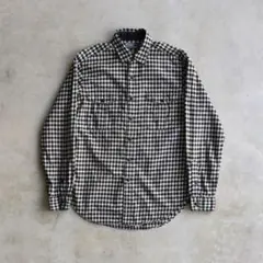 90s ラルフローレン バッファローチェックシャツ 黒ブラック M 完全無地