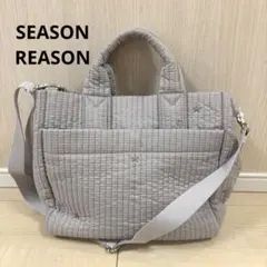 SEASON REASON イブル 仕切りトートバッグ ショルダーバッグ グレー