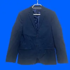 エイチアンドエム　綿麻ダブルボタンテーラードジャケット　ネイビー　44（M程度）