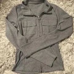 グレー 長袖　ダブルジップ