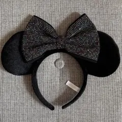 ディズニー　カチューシャ　ミニー　ブラック×ストーン