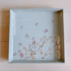 桜柄 角皿 大皿 24.5cm 和食器 陶器