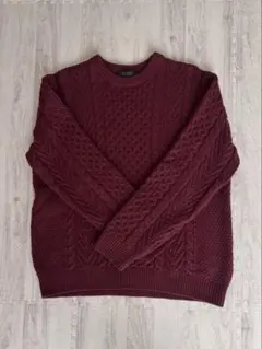 NANO UNIVERSE バーガンディ ケーブルニット L