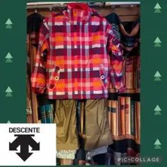 Y25 DESCENTE 子ども用 スキーウェア チェック柄