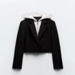 ZARA フェイクレイヤード ショート丈ジャケットのサムネイル