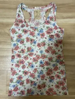 花柄コットンタンクトップ