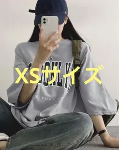 SHEIN BROOKLYN ロゴ 半袖Tシャツ グレー