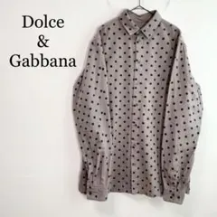D&G ドルチェ&ガッバーナ ドット柄 総柄 長袖シャツ コットン