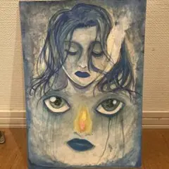 手描きアート 絵画 人物画 水彩画風