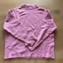 ピンク ハイネックセーター L サイズのサムネイル