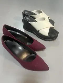 UNIQLO C クロスストラップ 厚底サンダル　＆　GU パンプス