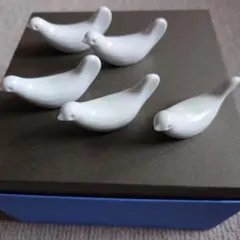 鳥モチーフ 箸置き 5個セット ホワイト 陶磁器のサムネイル