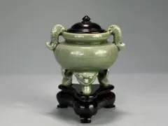 中国美術 黄砡 角 香炉 台付 京都良家蔵出(K-ZE692) 中国美術 黄砡 角 香炉 台付 京都良家蔵出(K-ZE692) - メルカリ