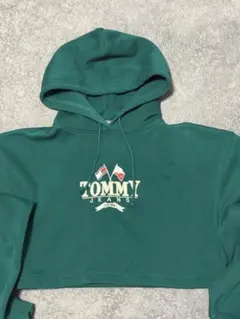 TOMMY JEANS 緑 クロップドパーカー Mのサムネイル