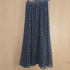 【再値下】ドットシアーフレアスカート　ペチコート付