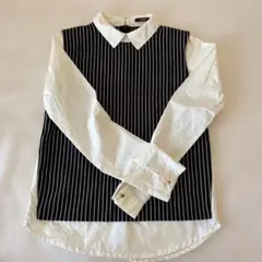 ストライプ　切り替え　シャツ