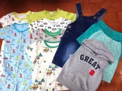 まとめ売り 90センチ Tシャツ 半ズボン 恐竜 トーマス パトカー 10点