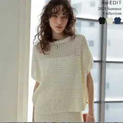前後2way メッシュニットトップスのサムネイル