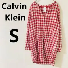 Calvin Klein 長袖シャツチュニック　【S】　チェック柄　綿100%のサムネイル