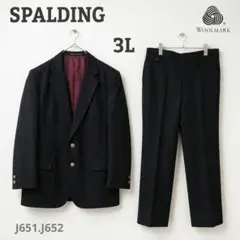 SPALDING セットアップスーツ 3L 紺 ブレザー メンズ 大きいサイズ