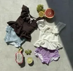 あも様専用♡ドット柄フリルタンキニ　水着 110cm