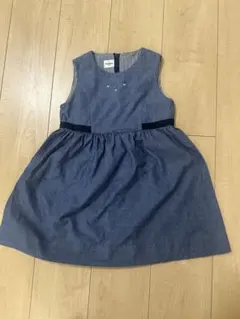 ファミリア　ワンピース　ジャンパースカート　デニム　110 刺繍